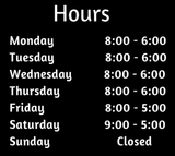 Business Hours Decal