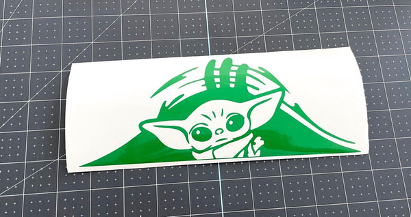 Peeking Grogu Baby Yoda Decal