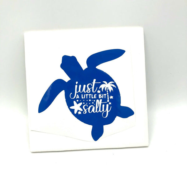 Just Little Bit Salty Turtle Decal