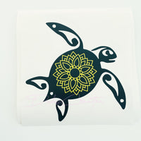 Turtle with Yellow Flower Decal.