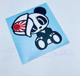 Panda with Japanese Flag Hat JDM Decal