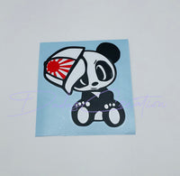 Panda with Japanese Flag Hat JDM Decal